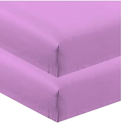  CC&DD HOME FASHION 2 Piece Fitted Sheet, Velvety Brushed Microfiber, Twin, Lavender