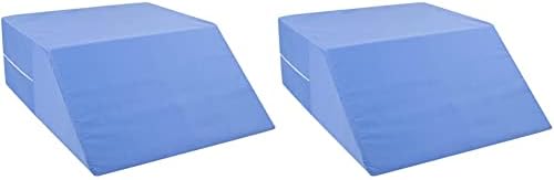  DMI Wedge Pillow, Leg Pillow, Bolster Pillow, FSA Eligible Incline Pillow For Leg Elevation, Snoring, Circulation, Pregnancy, Sciatica, Leg Rest Or Foot Elevation, Blue, 24 X 20 X 8 (Pack Of 2)
