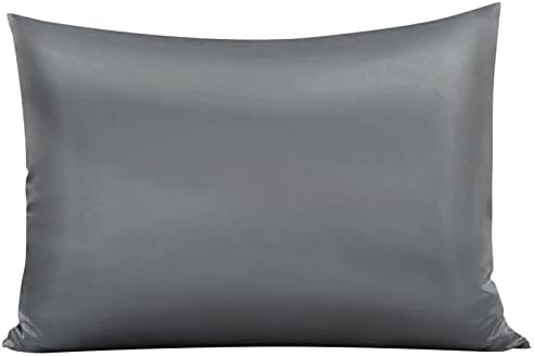  Satin Bed Pillowcase, Both Side Silky Soft Standard Size Satin Pillowcases For Hair And Skin, Bed Pillow Covers With Hidden Zipper, Pillow Protector, Pack Of 1 Piece (Standard, Deep Gray)