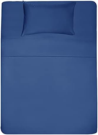  Jersey Bed Sheet Set Twin, 3 Pc Bed Sheets With Up To 10" Deep Pocket,Ultra Soft Comfortable,All Season T-Shirt Sheets Bedding,Navy Blue