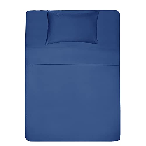  Jersey Bed Sheet Set Twin, 3 Pc Bed Sheets With Up To 10" Deep Pocket,Ultra Soft Comfortable,All Season T-Shirt Sheets Bedding,Navy Blue