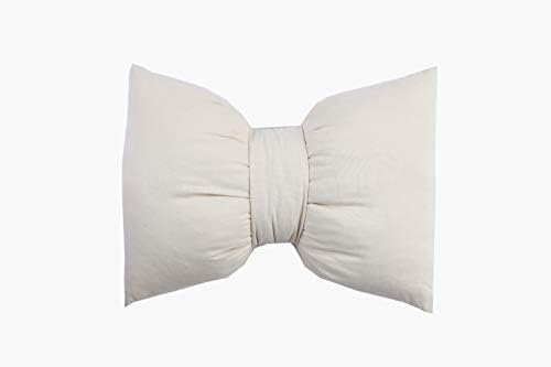  Peacewish Hand Made Pure Color Cotton Bow Pillow Car Neck Pillow Sofa Office Waist Pillow Detachable Wash Pillow (S, Wine Red)