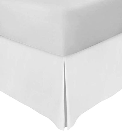  Bed Skirt Queen Size 100% Natural Cotton 800 Thread Count Premium Tailored Fit 1pc Bedskirt Queen Size 12" Drop Length White Solid