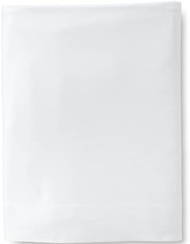  Lands' End 5oz Flannel Solid Flat Sheet White Queen Flat Sheet