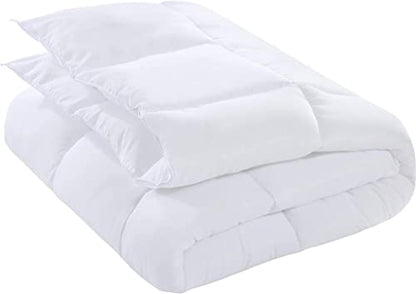  Down Alternative Comforter (Twin, White) - All Season Comforter - Plush Siliconized Fiberfill Duvet Insert - Box Stitched