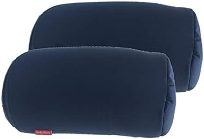  Bookishbunny 2pcs Micro Bead Roll Pillow Cushion For Bed Back Neck Head Body Support, 13" X 7", Various Designs (Dark Gray)