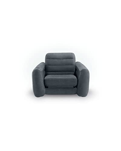 Intex Pull-Out Chair Inflatable Bed, 46" X 88" X 26", Twin, Grey