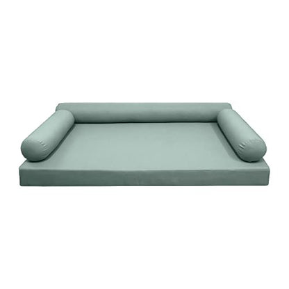  PROLINEMAX Style6 Full Size 4PC Knife Edge Outdoor Daybed Mattress Bolster Pillow Fitted Sheet Slip Cover ONLY AD002