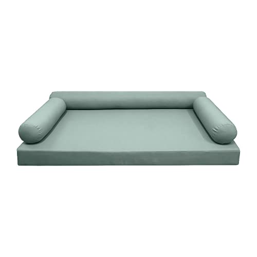  PROLINEMAX Style6 Full Size 4PC Knife Edge Outdoor Daybed Mattress Bolster Pillow Fitted Sheet Slip Cover ONLY AD002