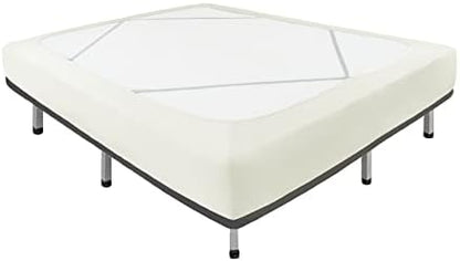  Biscaynebay Decorative Box Spring Cover Queen Size, Ivory Luxurious Jersey Knitting Stretchy Wrap Around 4 Sides Bed Skirt For Home/Hotels, Easy Fit Wrinkle Free Machine Washable