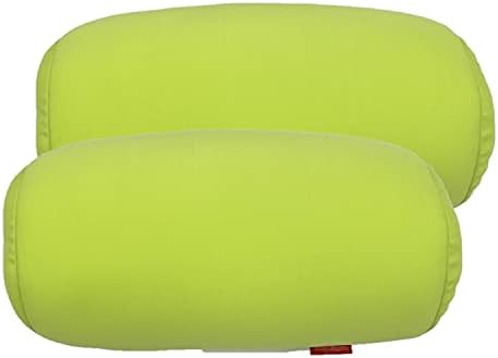  Bookishbunny 2pcs Micro Bead Roll Pillow Cushion For Bed Back Neck Head Body Support, 13" X 7", Various Designs (Dark Gray)