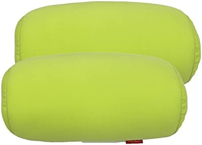  Bookishbunny 2pcs Micro Bead Roll Pillow Cushion For Bed Back Neck Head Body Support, 13" X 7", Various Designs (Dark Gray)