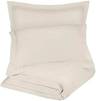  100% Organic Cotton Duvet Cover Queen Set – Crisp, Soft & Naturally Cooling Weave, 300 Thread Count GOTS Certified Full / Queen Duvet Cover & 2 Pillow Shams – 88x92 Inches, White