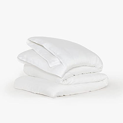  100% Eucalyptus Lyocell Duvet Cover With Corner Ties - Protects And Covers Your Comforter/Duvet Insert, Silky Soft, Cool-to-The-Touch, Naturally-Dyed (White, Full/Queen)