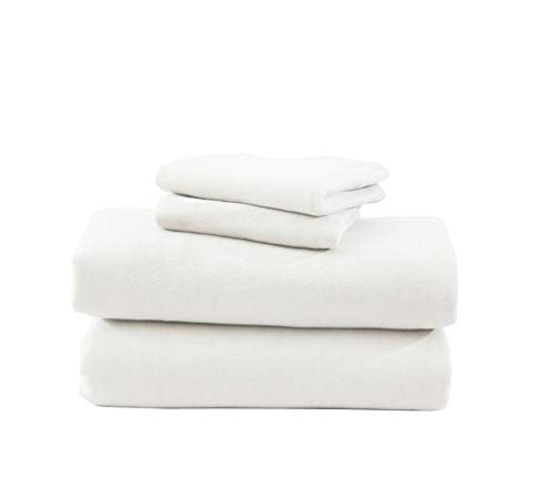  Cozy Fleece Warm And Cozy Microfleece Sheet Set, Ivory, Queen