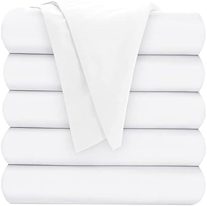  Oakias Twin Flat Sheets White – Pack Of 2 Top Sheets For Bed – Soft Brushed Microfiber Fabric – Shrinkage & Fade Resistant – Ideal For Hotels And Hospitals – Machine Washable