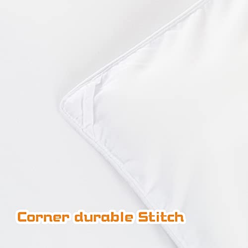  All Season Soft Down Comforter, Alternative Bed Quilt, Reversible Corners, Winter Summer Warm & Fluffy Quilt Full Size (White, Queen)