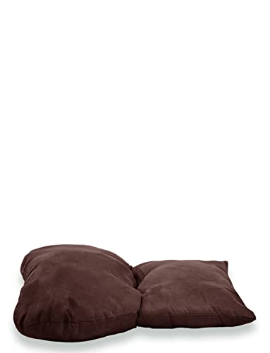  Chums | Faux Suede Back Rest Lumbar Support Cushion | Coffee