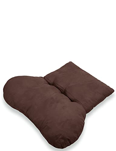  Chums | Faux Suede Back Rest Lumbar Support Cushion | Coffee