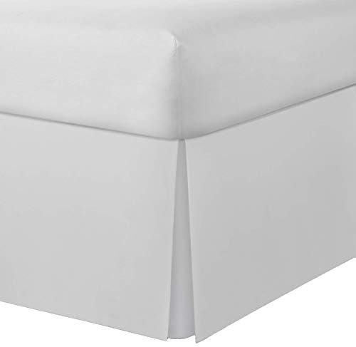 Lux Ux Hotel Microfiber Tailored Style Bed Skirt With Classic 14 Inch Drop Length, Queen, White
