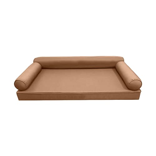  DBM IMPORTS *Cover ONLY*-Style 6 Outdoor Daybed Mattress Bolster Pillow Slipcovers Pipe Trim Queen Size - AD104