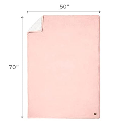Ugg Bliss Sherpa Throw Blanket - Plush Oversized Reversible Accent Blanket - 50” X 70” - Quartz