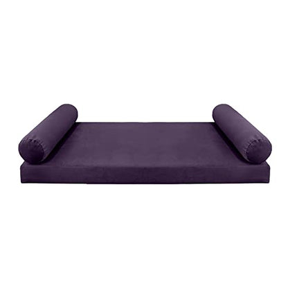  PROLINEMAX Style V5 Twin Size Velvet Knife Edge Indoor Daybed Bolster Pillow Cushion Mattress Fitted Sheet |Cover ONLY| AD339