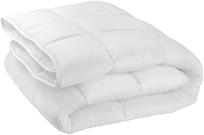  MDesign Twin All-Season Down Alternative Comforter - Quilted Duvet Insert Or Stand-Alone Comforter - Plush Microfiber Fill, Box Stitched - Machine Washable - Gray