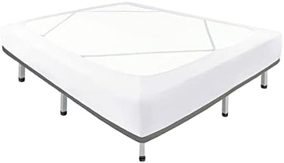  Biscaynebay Decorative Box Spring Cover Queen Size, Ivory Luxurious Jersey Knitting Stretchy Wrap Around 4 Sides Bed Skirt For Home/Hotels, Easy Fit Wrinkle Free Machine Washable