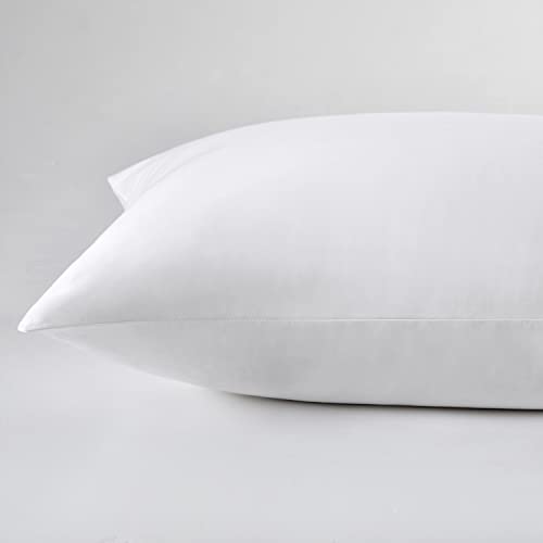  LOSAFEFE 100% Cotton Zippered Pillow Cases Standard Size Set Of 2, Super Soft & Breathable Pillow Protectors With Zipper, White Pillow Case Covers 20x26 Inches