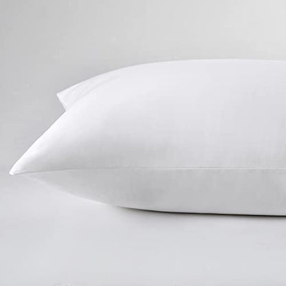  LOSAFEFE 100% Cotton Zippered Pillow Cases Standard Size Set Of 2, Super Soft & Breathable Pillow Protectors With Zipper, White Pillow Case Covers 20x26 Inches