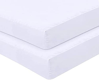  Oakias Twin Fitted Sheets White – Pack Of 2 Bottom Sheets – Soft Brushed Microfiber Elastic Sheets For Bed – Shrinkage & Fade Resistant Sheets – Machine Washable