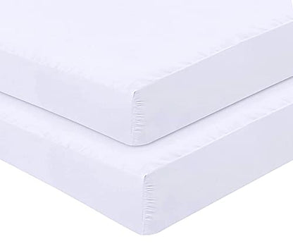  Oakias Twin Fitted Sheets White – Pack Of 2 Bottom Sheets – Soft Brushed Microfiber Elastic Sheets For Bed – Shrinkage & Fade Resistant Sheets – Machine Washable