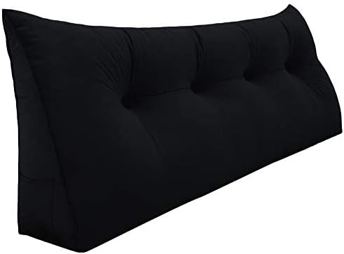  WOWMAX Large Bolster Triangular Headboard Pillow Twin Dorm Headboard Twin XL Bed Wedge Pillow For Headboard Bolster Pillow For Bed With Removable Cover Velvet Light Gray