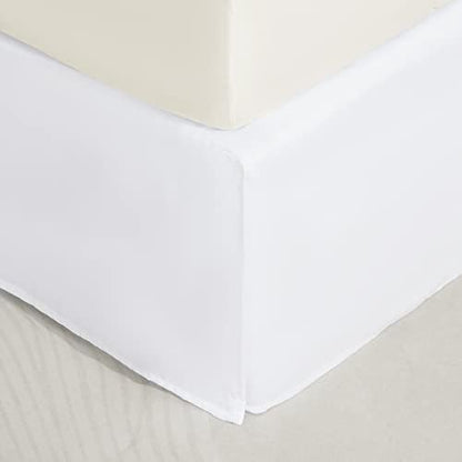  ONIVE Premium Bed Skirt Solid With Pleated Dust Ruffle 15-Inch Drop Easy To Put In Shrink Free And Fade Resistant (Beige, King)