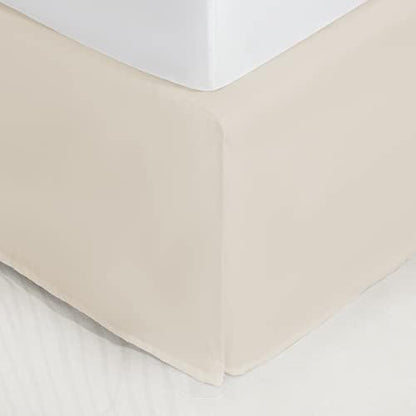  ONIVE Premium Bed Skirt Solid With Pleated Dust Ruffle 15-Inch Drop Easy To Put In Shrink Free And Fade Resistant (Beige, King)