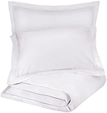  100% Organic Cotton Duvet Cover Queen Set – Crisp, Soft & Naturally Cooling Weave, 300 Thread Count GOTS Certified Full / Queen Duvet Cover & 2 Pillow Shams – 88x92 Inches, White