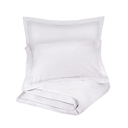 100% Organic Cotton Duvet Cover Queen Set – Crisp, Soft & Naturally Cooling Weave, 300 Thread Count GOTS Certified Full / Queen Duvet Cover & 2 Pillow Shams – 88x92 Inches, White