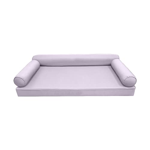  PROLINEMAX Style6 Full Size 4PC Pipe Trim Outdoor Daybed Mattress Bolster Pillow Fitted Sheet Slip Cover ONLY AD107