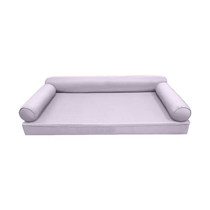  PROLINEMAX Style6 Full Size 4PC Pipe Trim Outdoor Daybed Mattress Bolster Pillow Fitted Sheet Slip Cover ONLY AD107