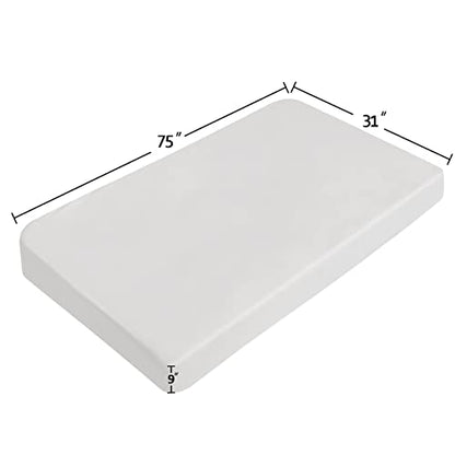 Cot Sheet 31" X 75", Cot Size Mattress Sheets Fitted With Narrow Twin/Camp Bunk/Rvs Bunk/Guest Beds/Army Cots/Trifold Mattress, Super Soft And Breathable Microfiber Cover, White