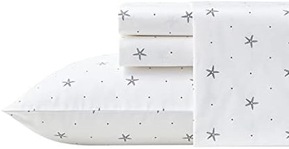  Nautica - Twin Sheets, Cotton Percale Bedding Set, Coastal Home Decor, Dorm Room Essentials (Star Spangled Coastal Blue, Twin)