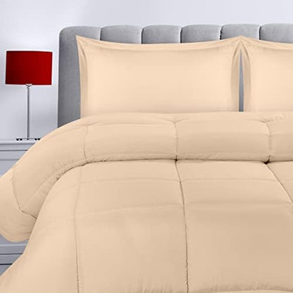  Queen Comforter Set With 2 Pillow Shams - Bedding Comforter Sets - Down Alternative White Comforter - Soft And Comfortable - Machine Washable
