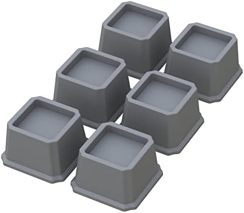  Whynonap Bed Risers 2 Inch Heavy Duty Bed Elevators, Set Of 6 Lifts Up 2000 Lbs Furniture Riser For Sofa And Table, Black