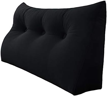  WOWMAX Triangular Wedge And Body Positioners Reading Pillow Large Bolster Headboard Backrest Support Cushion For Day Bed Bunk Bed With Removable Cover Twin Velvet Gray