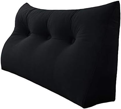  WOWMAX Triangular Wedge And Body Positioners Reading Pillow Large Bolster Headboard Backrest Support Cushion For Day Bed Bunk Bed With Removable Cover Twin Velvet Gray