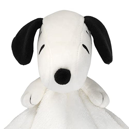  Lambs & Ivy Peanuts Snoopy Lovey White/Black Plush Security Blanket