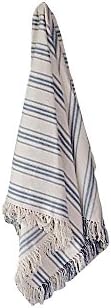  By Raghu 90x94 (tie Closure) Grain Sack Solid Colonial Blue-Cream Duvet Cover,Queen,DQ165014