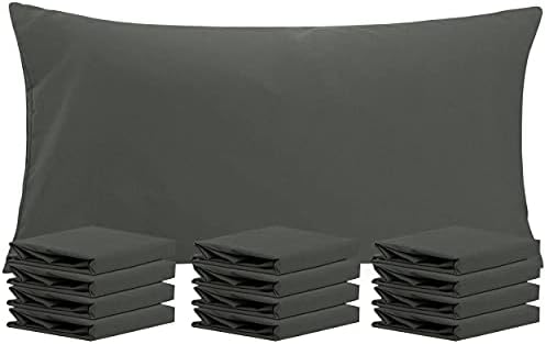  NTBAY 12 Pack 100% Brushed Microfiber Queen Pillowcases, Super Soft And Cozy, Wrinkle, Fade, Stain Resistant With Envelope Closure Pillow Cases, 20x30 Inches, Dark Grey