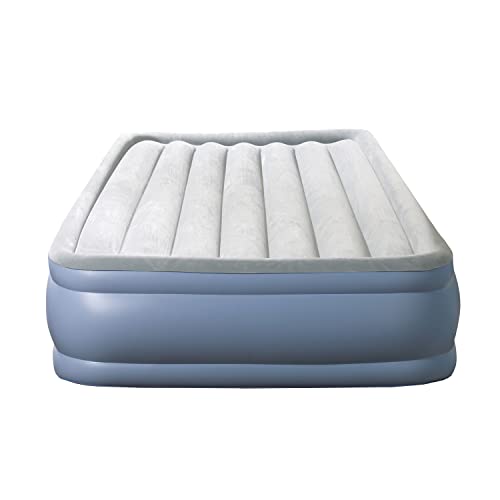  Hi-Loft Inflatable Mattress: Raised-Profile Air Bed With External Pump, Full Blue